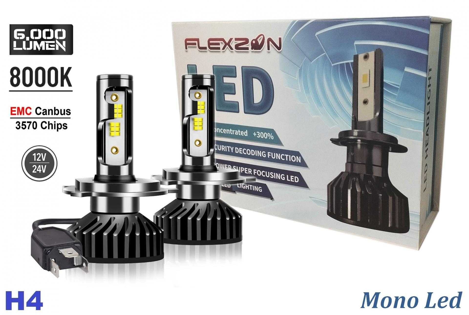 Умалени мини LED диодни крушки за фарове H4, 12-24V, 50W, Canbus