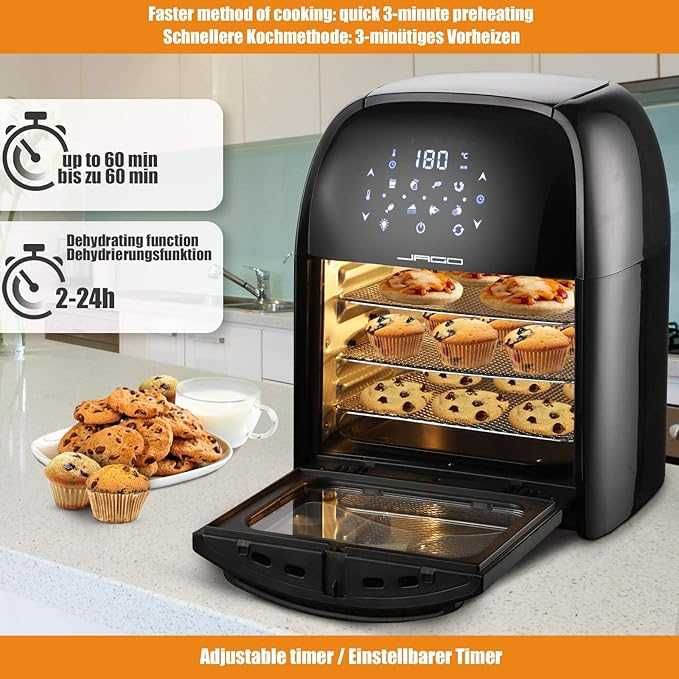 ago® XXXL 8-в-1 фритюрник с горещ въздух 12 L + 10 аксесоара - 1800 W
