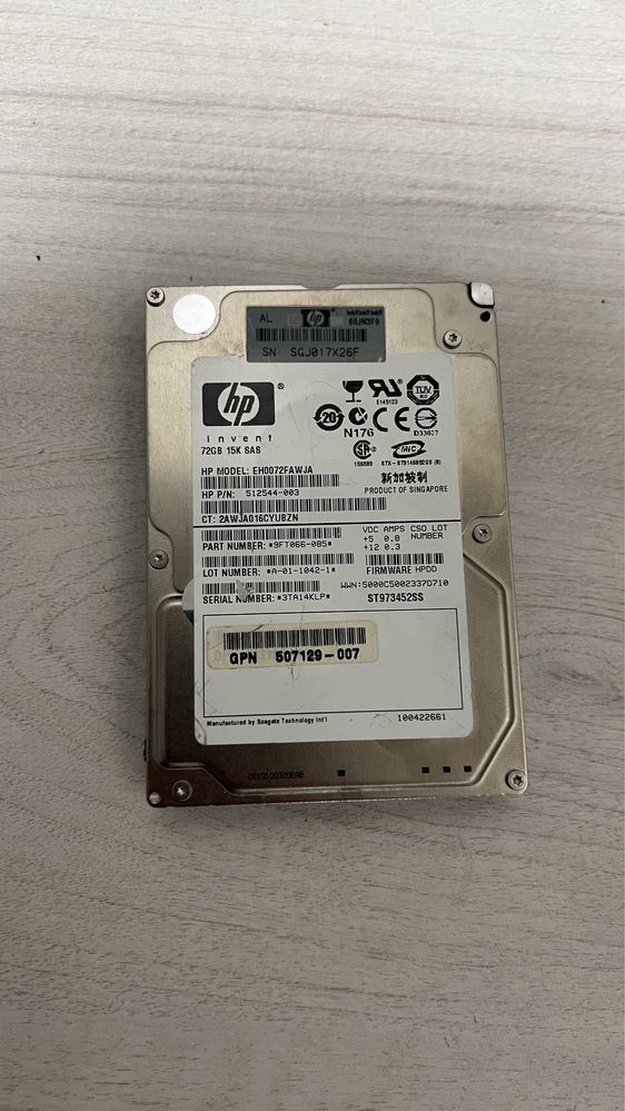 Hard disk HP 72GB 15k SAS