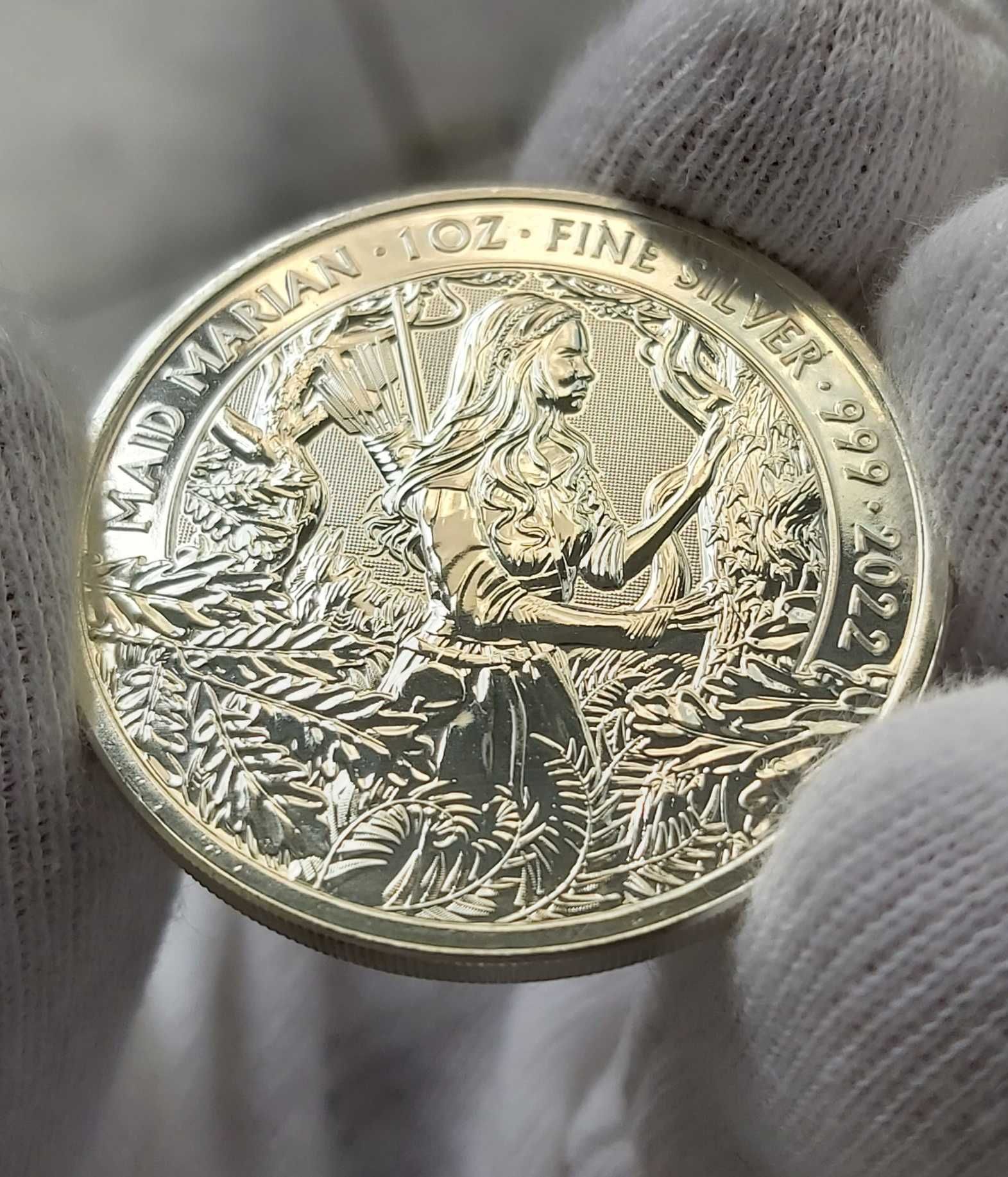 Moneda argint pur 999.9 investitie 1 oz 31.1g noua Maid Marian 2022
