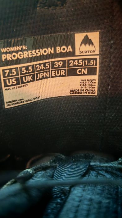 Boots snowboard Burton Progression boa Eu 39 -mondo 24,5