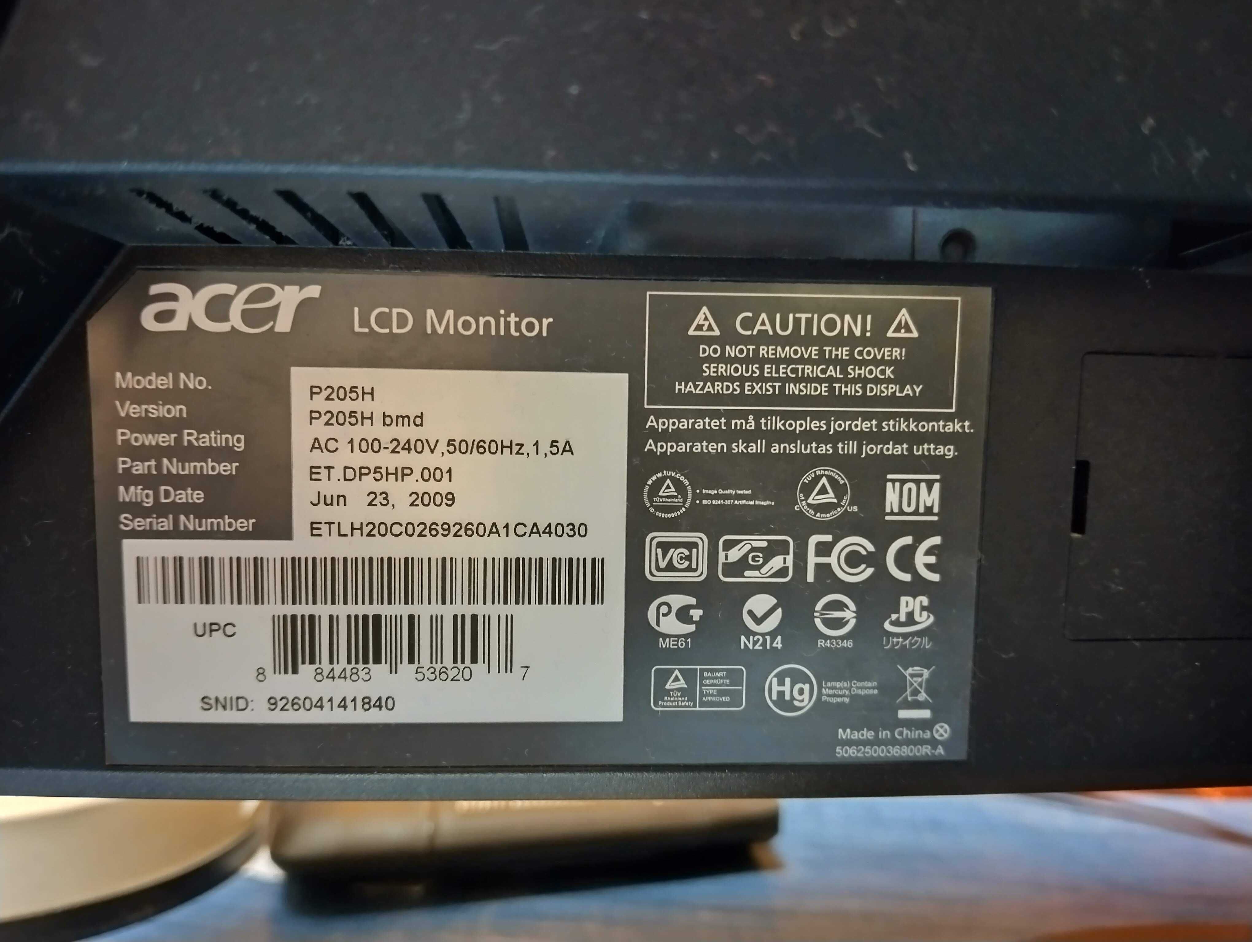 Монитор Acer P205H