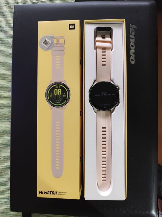 2  Smartwatchuri  Xiaomi Mi Watch unul  bej dama si unul negru