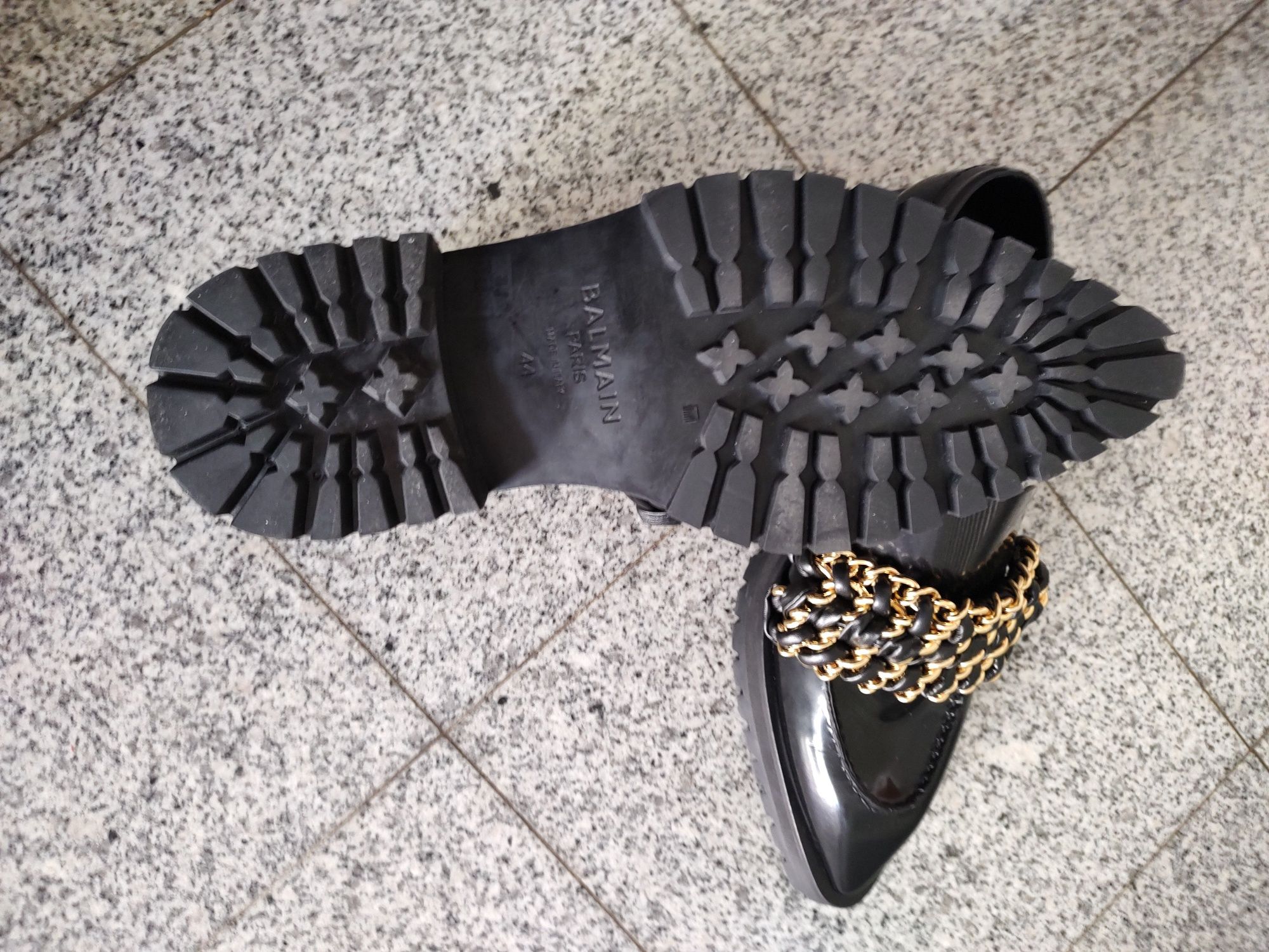 Balmain Army Leather Loafers Black мъжки обувки 44 номер