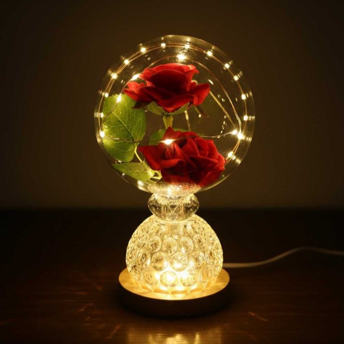 Лампа с вечни рози и топла LED светлина –3 модела/Идеален подарък