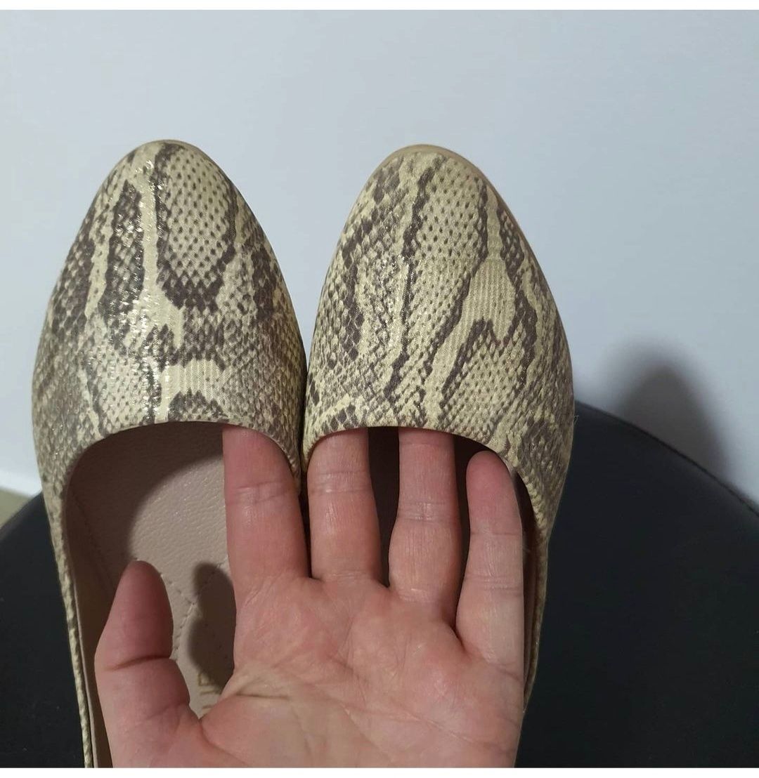 Balerini snake print piele naturala moale;