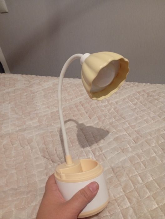 Лампа светильник для учебы с зарядкой+стакан для ручек и карандашей