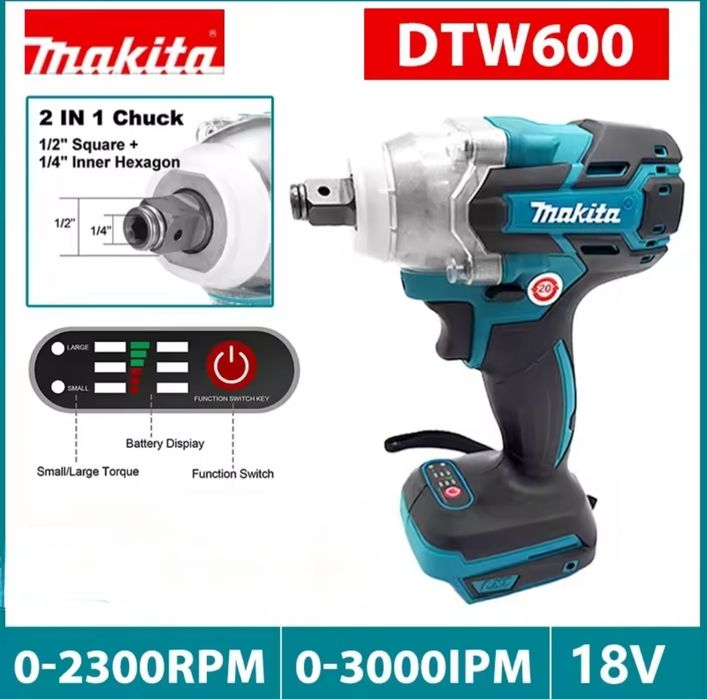 Mașină cu impact brushless (fara perii) 320Nm compatibila Makita 18v