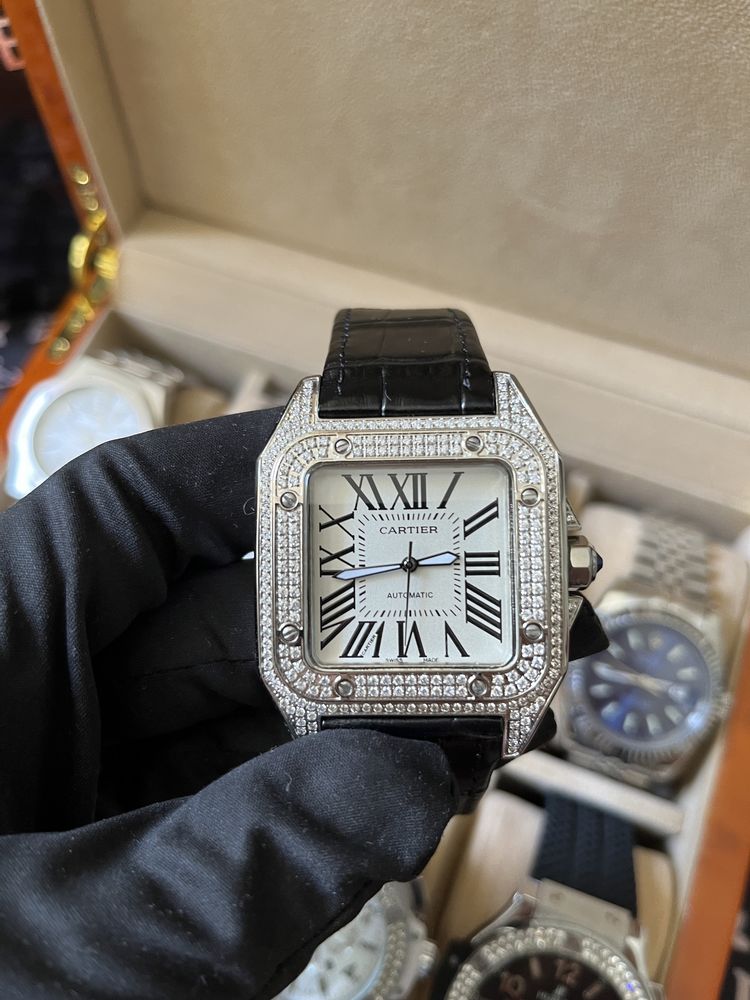 Cartier Santos 100 Diamond Bezel