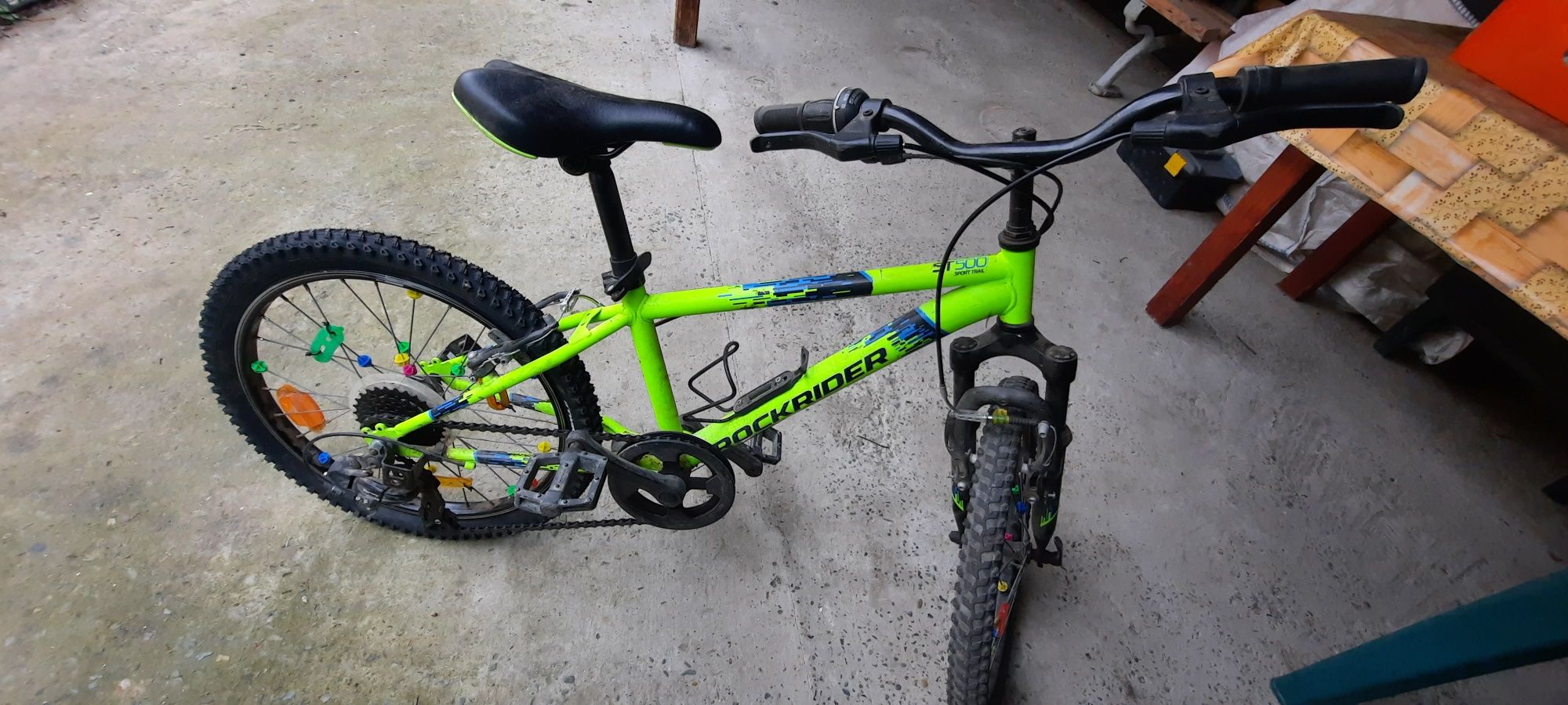 Bicicletă MTB Rockrider ST500 24" Galben Fluo Copii 9-12 ani