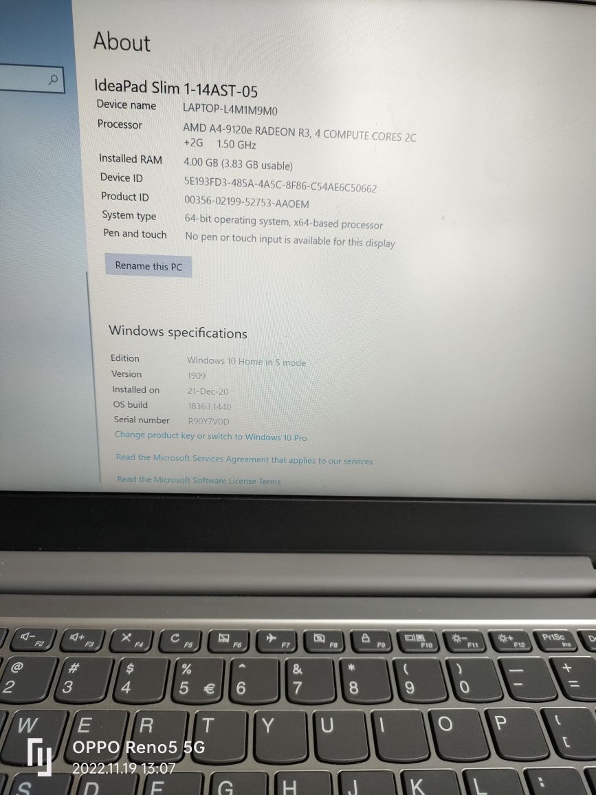 Laptop Lenovo ideapad slim