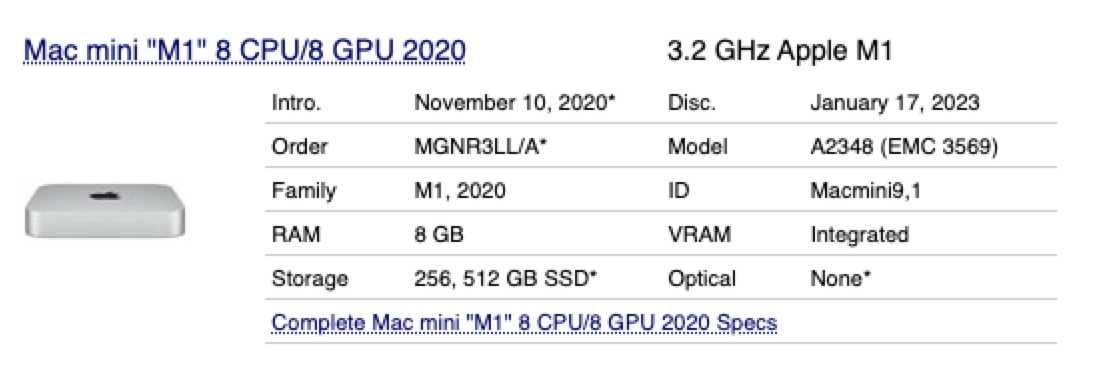 Mac Mini M1 2020