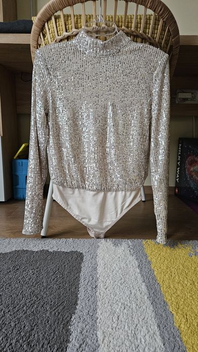 Top body cu paiete, Amisu, xs, ca nou
