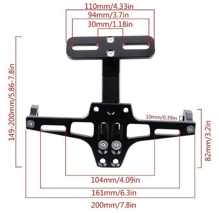 Suport Numar Moto Inmatriculare Motocicleta Universal Aluminu