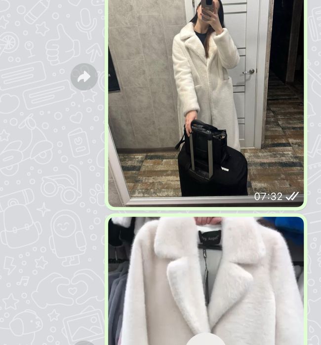 Шуба искуственная белая(под норку)