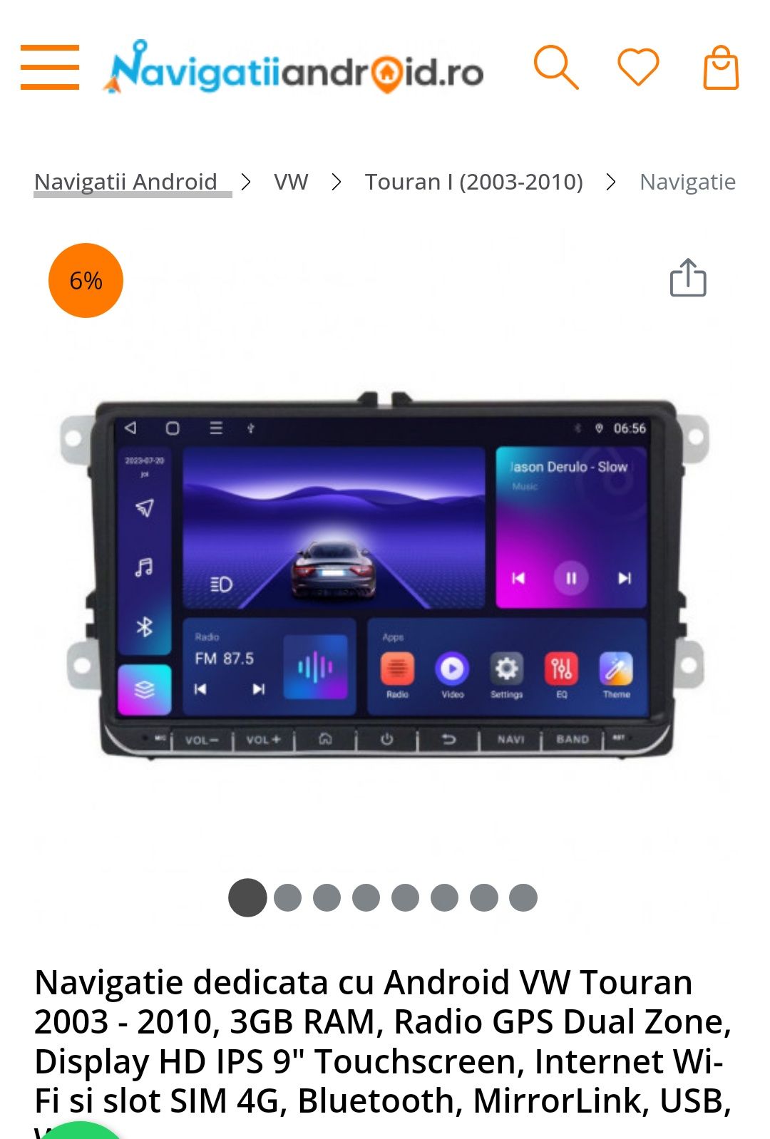 Navigatie Multimedia Android pentru Vw/Audi/Skoda/Vag