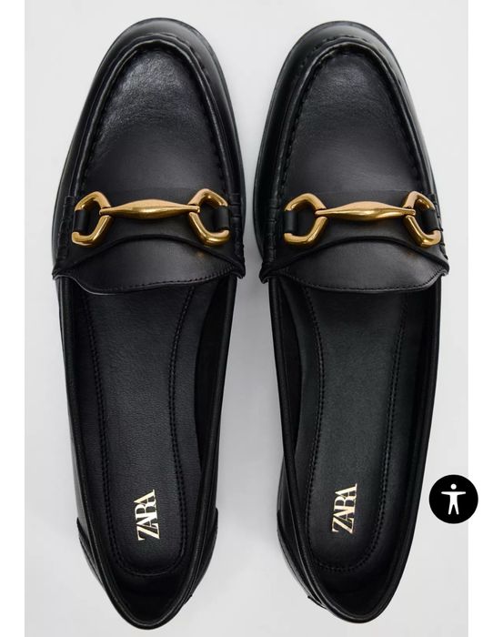 Кожаные лоферы Zara