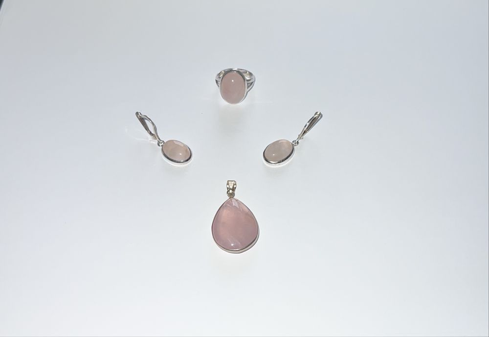 Set de argint cu piatră de opal