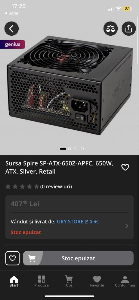 Vand sursa 650w ca noua