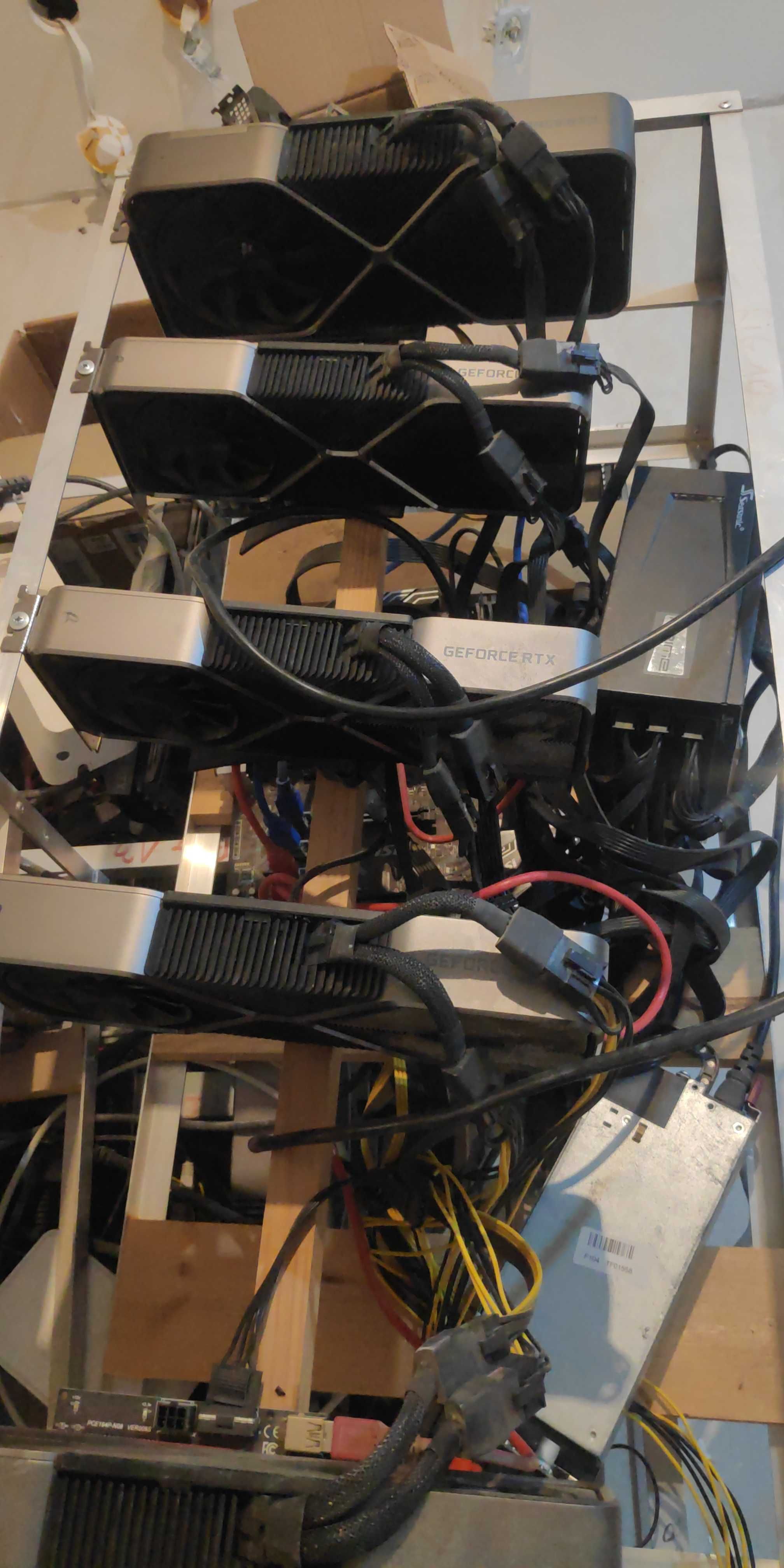 Майнинг риг - 58 GPU : 3080ti / 3090 /3080 / 3070 .../ jasminer x16Q