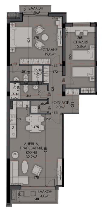 Продава се Тристаен апартамент в Варна, Виница - 130 кв.м за 938 €/кв.м - Снимка #11