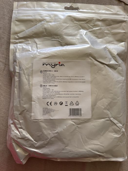 Cablu USB A- USB B Myria