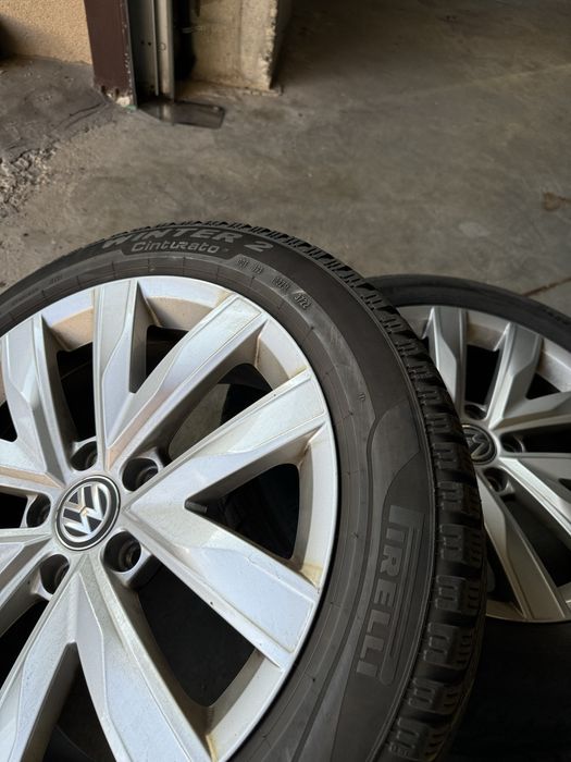 Vand jante volkswagen 5x112 cu anvelope de iarna 215 55 17 dot 2022