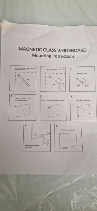 Tabla de scris din sticla magnetica