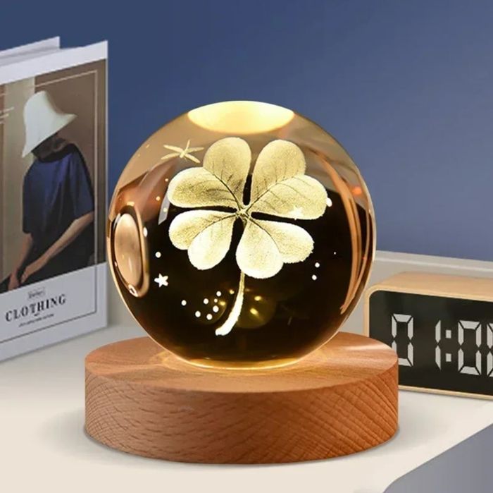 Lampă USB Glob cristal K9. Gravat laser. Lumină caldă. Diferite modele