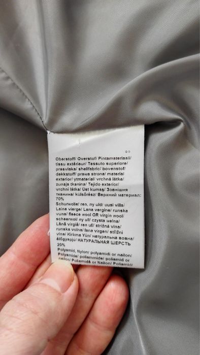 Palton lana+casmir 80 % gri, marimea 36, impecabil