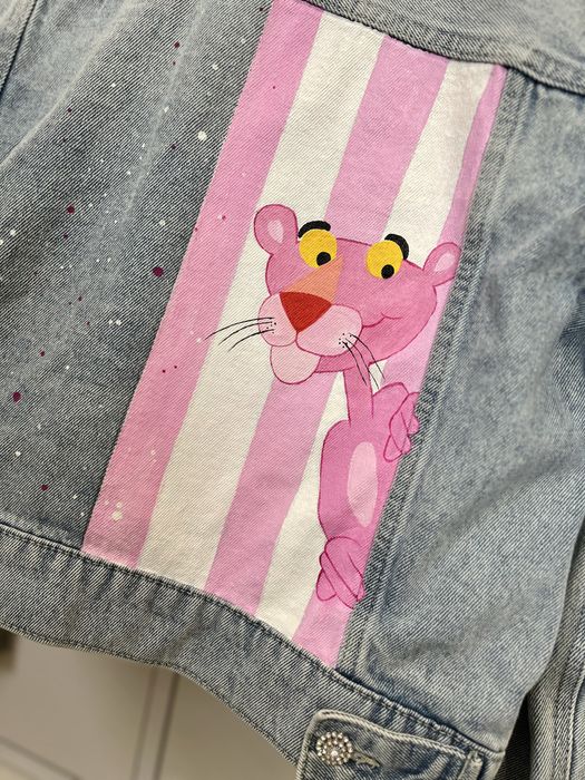 Дамско дънково яке, ръчно нарисувано