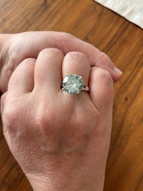 Уникален Сребърен пръстен с Мойсанит (Диамант) Брилянт 7,30 Карата!!