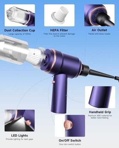 Мини безжична прахосмукачка 15000 Pa за кола дом косми домашни любимци