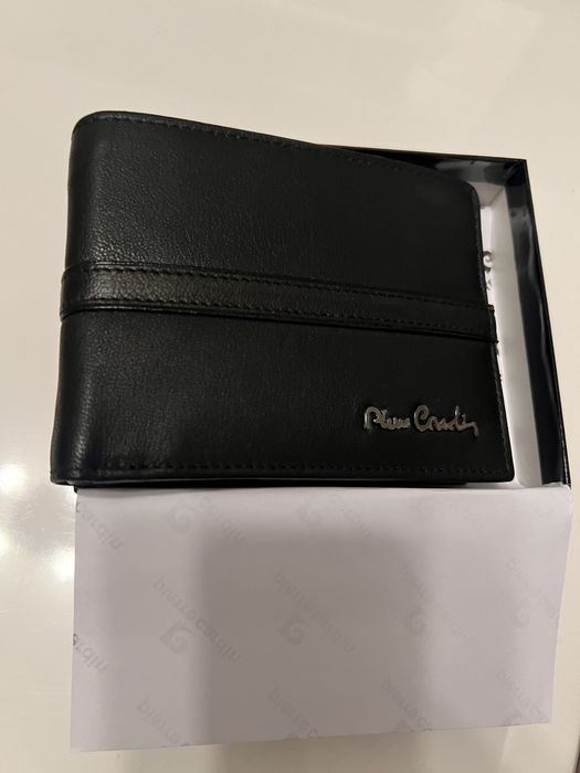 Portofel Pierre Cardin piele naturala pliabil cu multiple buzunare,nou