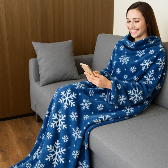 Плюшено одеало с ръкави XXL -145/195