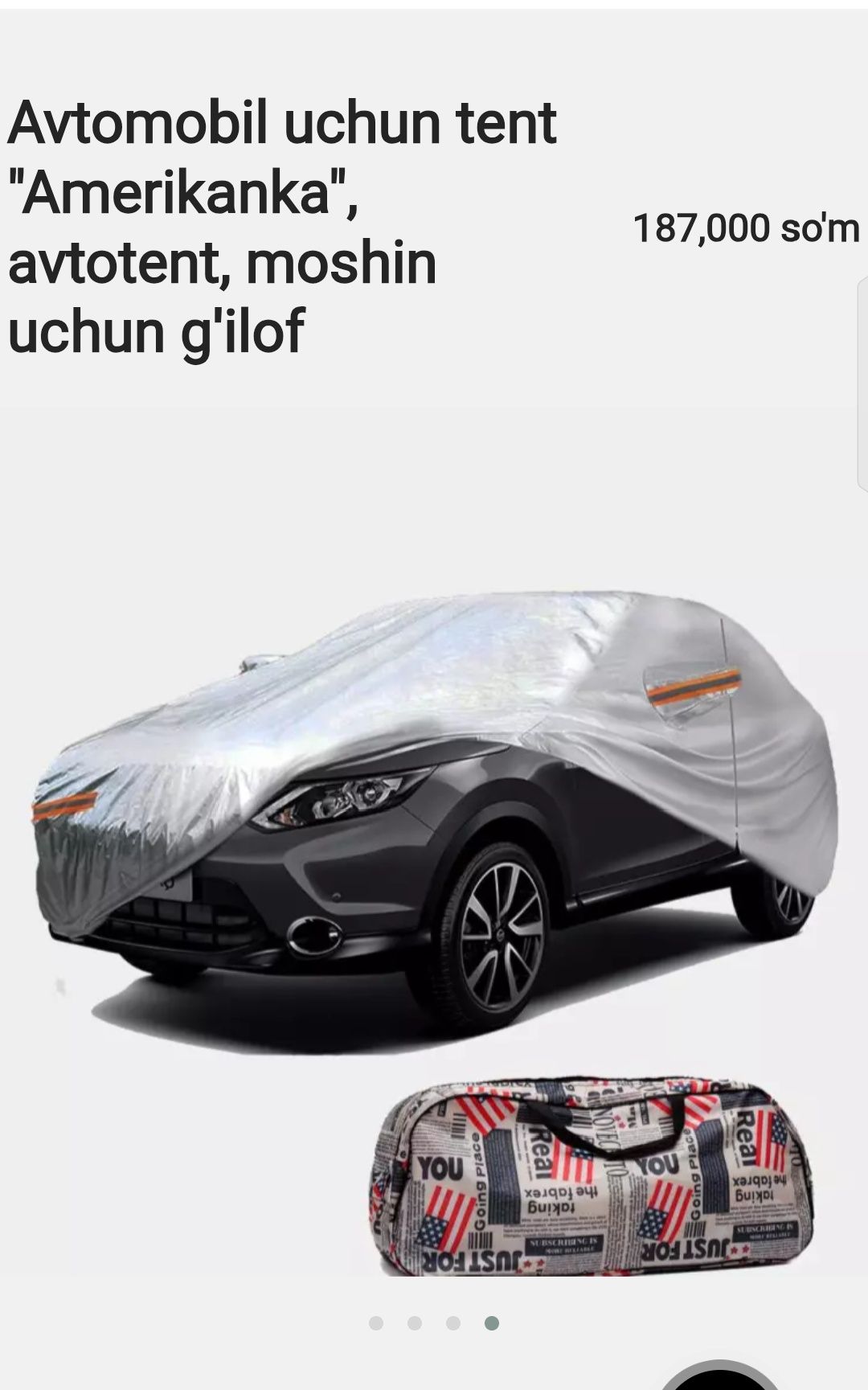 Avtomobil uchun tent "Amerikanka", avtotent, moshin uchun g'ilof,