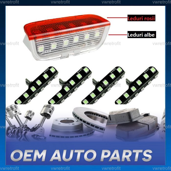 Kit 4 beco leduri ultra bright albe pentru lampile avertizare usi 3D
