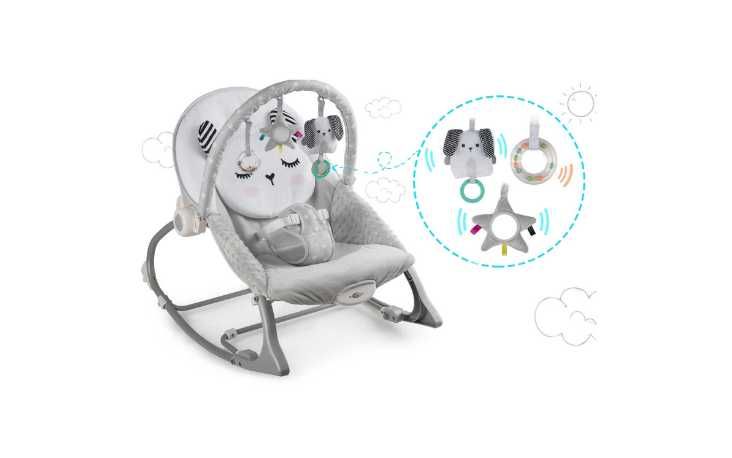 Balansoar si scaun 3 in 1"ISP Kitty Sleep" 0-18kg, Gri