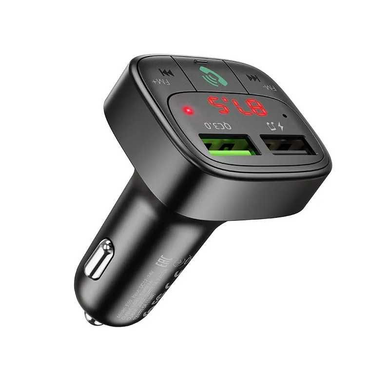 Модулятор FM трансмиттер bluetooth + быстрая зарядка HOCO (4в1)