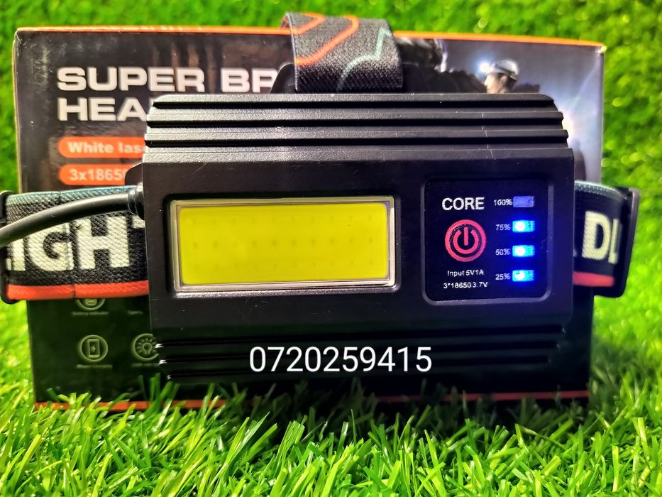 Lanterna Frontala cu Led laser  Pentru Distante Mari 1500-2000 Metri