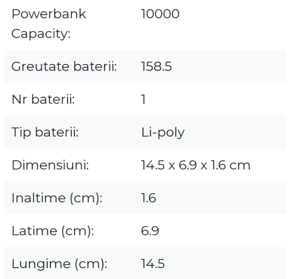 Powerbank ultraplat de 10.000 mAh