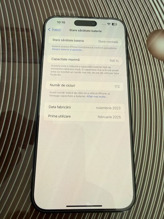 Iphone 15 pro max/100% baterie/schimb
