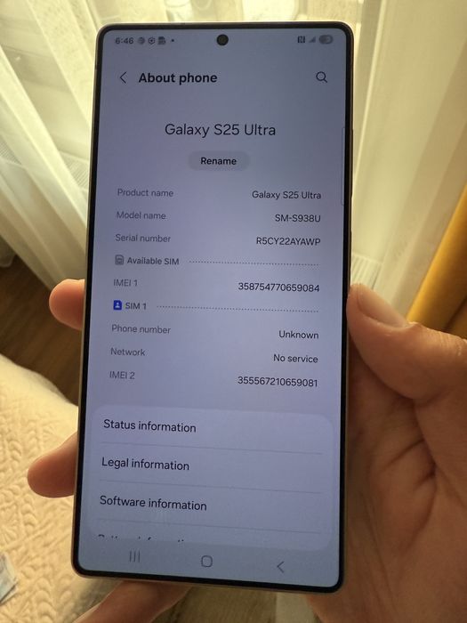 Samsung S25 ULTRA 256 gb blocat retea