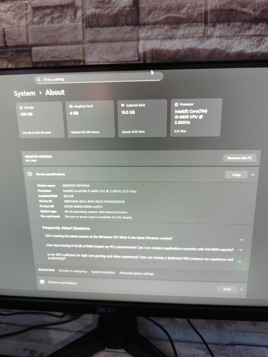 Calculator/PC/Light Gaming i5-6600/RX570/16GB DDR4/SSD+HDD