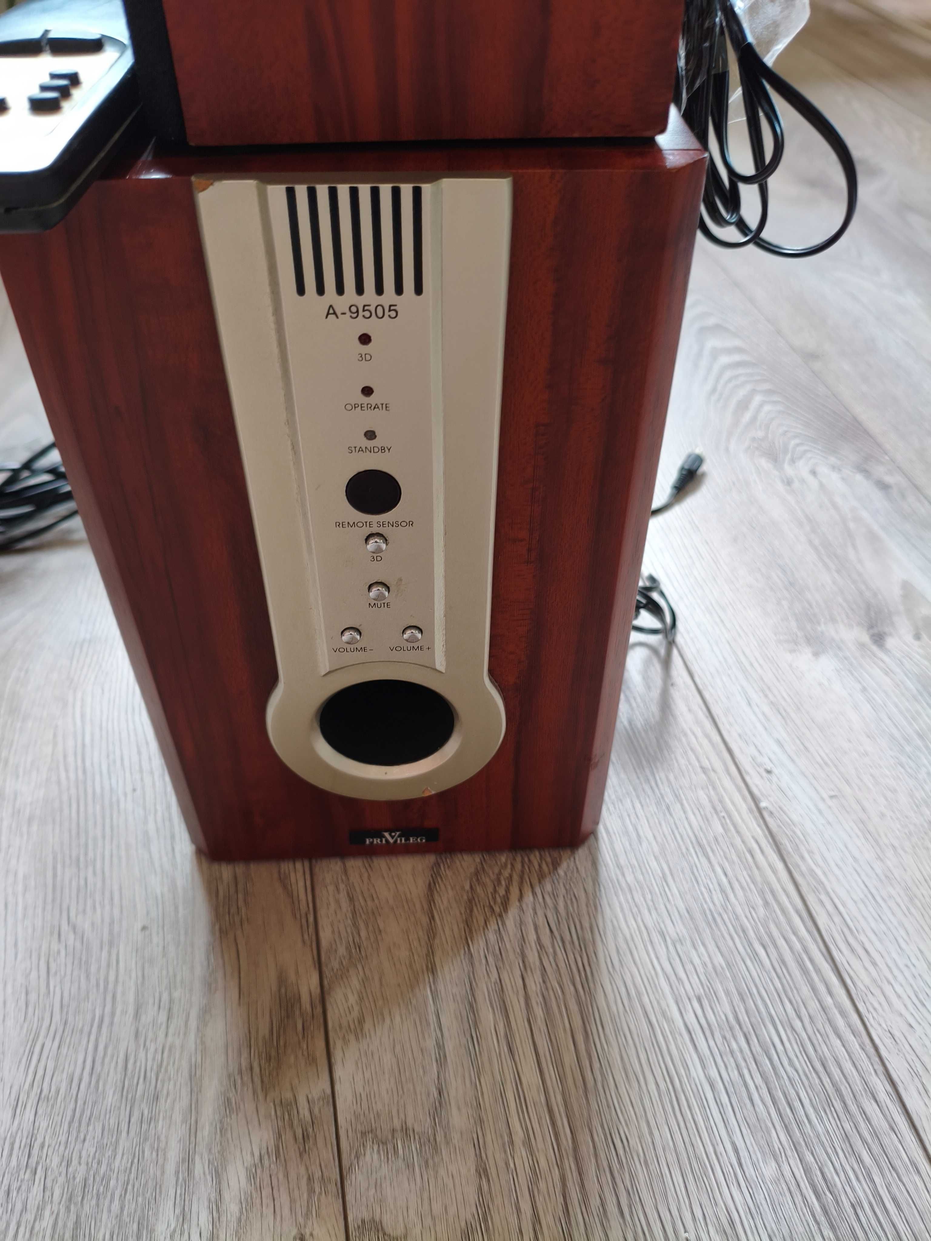 Тонколони 5.1 Privileg A-9505, 5.1, 65W, 3.5 mm jack, имитация дърво