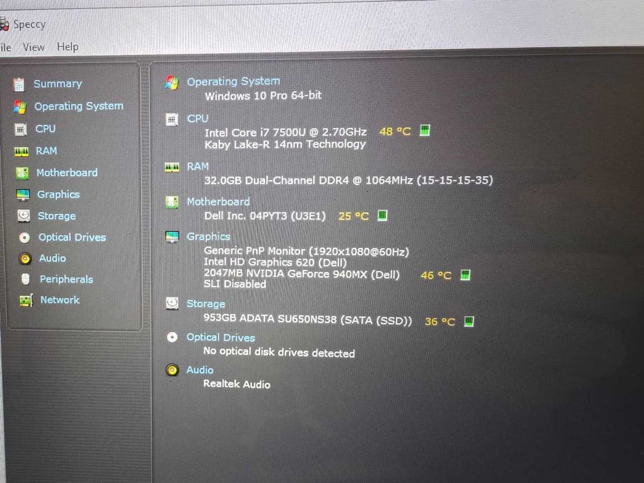 Laptop Dell Inspiron 7779 – i7, 32GB RAM, SSD M2 1TB, Nvidia 940MX