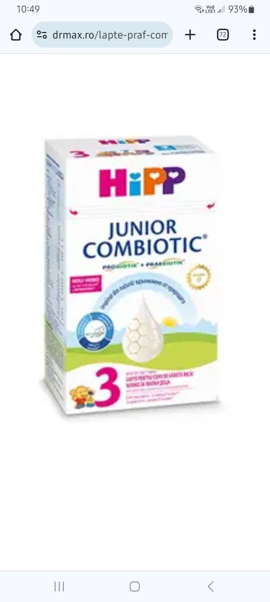 Lapte Hipp combiotic 3 - 60 lei 2 pachete