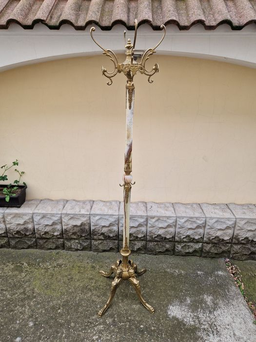 Уникална английска френска подова закачалка бронз оникс