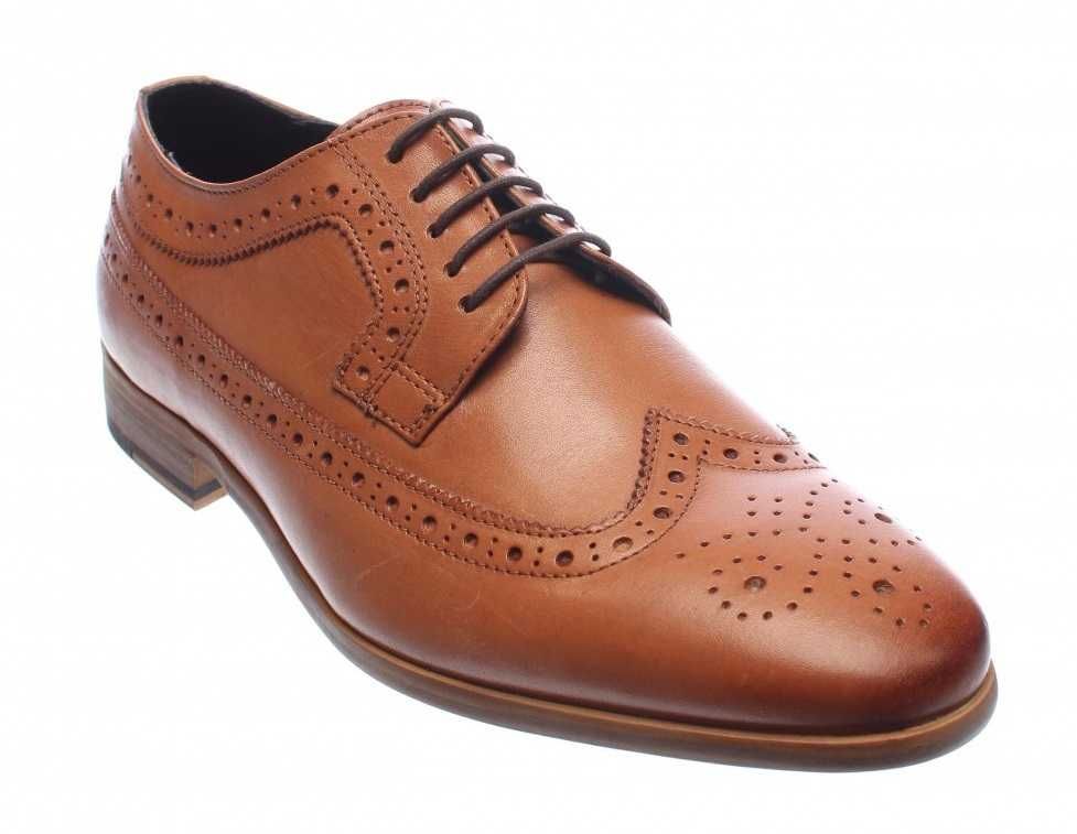 Pantofi derby wingtip premium Topman England 43 piele naturala