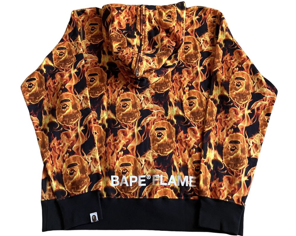 A Bathing Ape Spring/Summer 2020 Full Zip Hoodie Red Flame Pattern